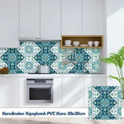 CARREAU PVC 4 PIÈCES FLOWER MOSAÏQUE