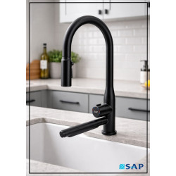 MITIGEUR ÉVIER AMOVIBLE CASCADE SAP – NOIR MAT MITIGEUR ÉVIER AMOVIBLE CASCADE SAP – NOIR MAT