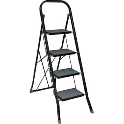 ESCABEAU PLIANTE 4 MARCHE LARGE NOIR