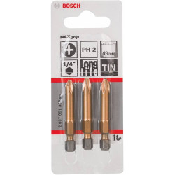 Jeu de 3 Embouts Ph2-49 Extra Dur BOSCH